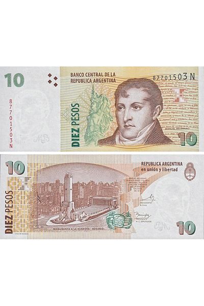 Benim Koleksiyonum Argentina, 10 Peso (2003) Unc Old Foreign Paper Money