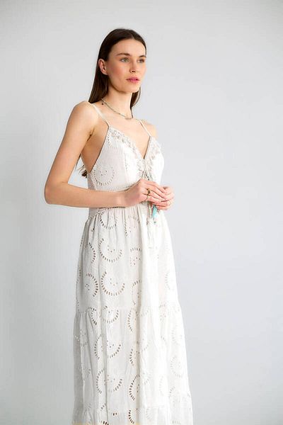 Robin Lace and Tassel Detailed Strap Brode Dress