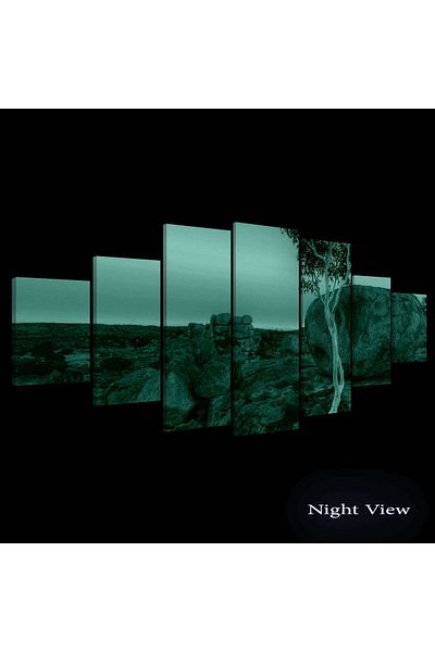 startonight Set Tablou DualView Startonight Pietre rosii, 7 piese, 100 x 240 cm