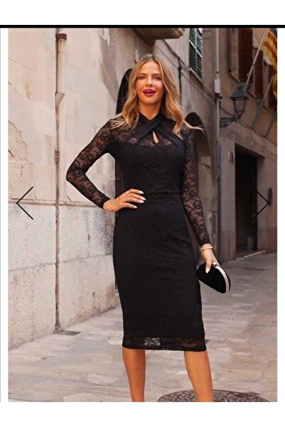 DST FASHİON Kadın Dantel Elbise