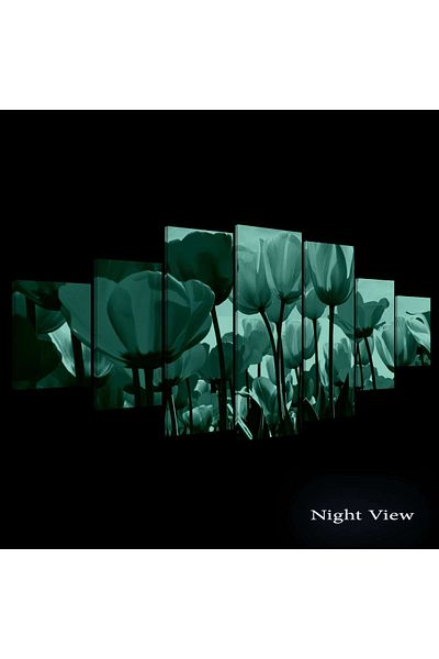 startonight Set Tablou DualView Startonight Lalele Multicolore, 7 piese, 100 x 240 cm