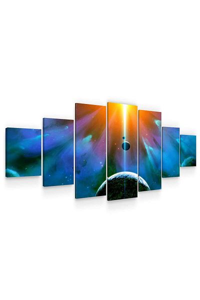 startonight Set Tablou DualView Startonight Geneza, 7 piese, 100 x 240 cm