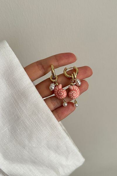 Okko Store Pearl Snail 2-Piece Earrings