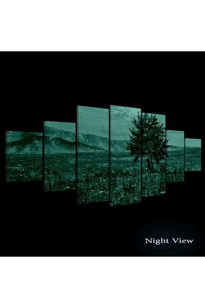 startonight Set Tablou DualView Startonight Un Copac intre Flori, 7 piese, 100 x 240 cm