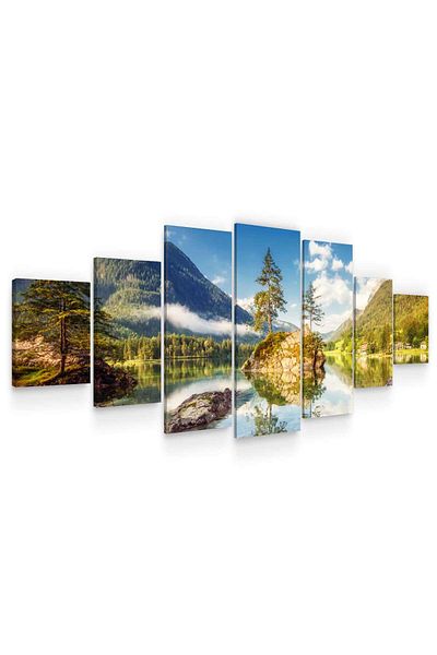 startonight Set Tablou DualView Startonight Rau la Munte, 7 piese, 100 x 240 cm