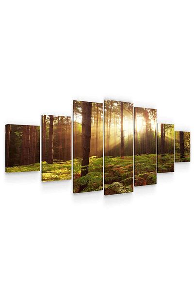 startonight Set Tablou DualView Startonight Dimineata in padurea tropicala, 7 piese, 100 x 240 cm