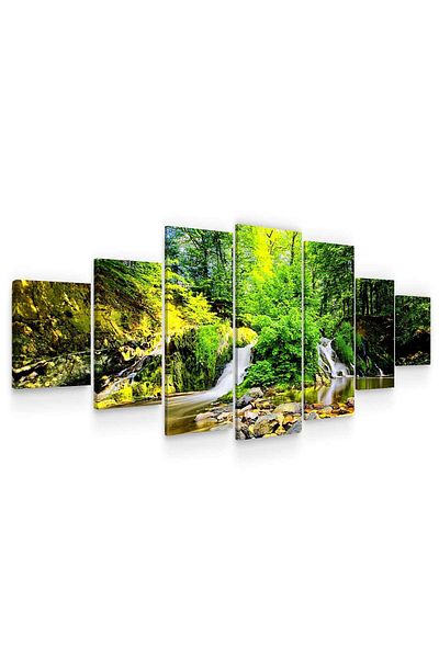 startonight Set Tablou DualView Startonight Padure verde, 7 piese, 100 x 240 cm