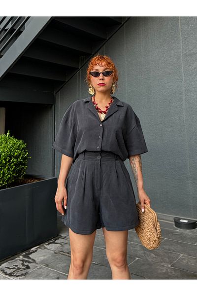 Bak'ap Premium Soft Modal Cotton Shirt-Shorts Two-Piece Set