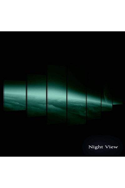 startonight Set Tablou DualView Startonight Univers albastru, 7 piese, 100 x 240 cm