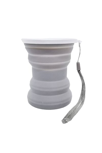 tzachebot Foldable mug, Tzachebot®, for travel, office, camping, portable, 320 ml, Gray