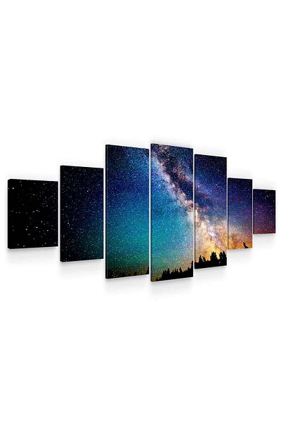 startonight Set Tablou DualView Startonight Cerul instelat, 7 piese, 100 x 240 cm