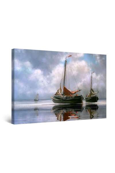 startonight Tablou DualView Startonight Barci pe Marea Calma, 90 cm x 60 cm