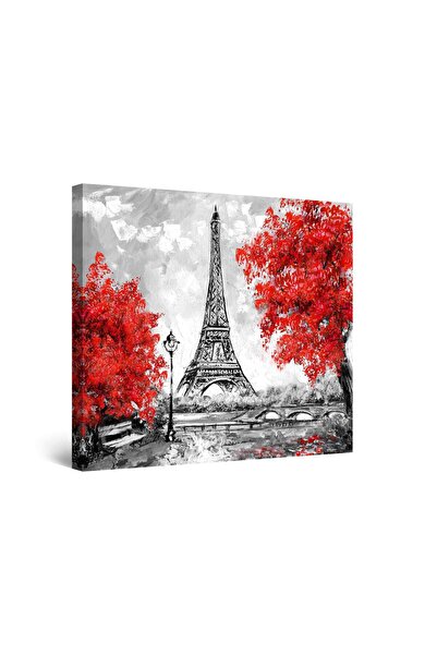 startonight Tablou DualView Startonight Paris in Rosu si Negru, 60 cm x 60 cm
