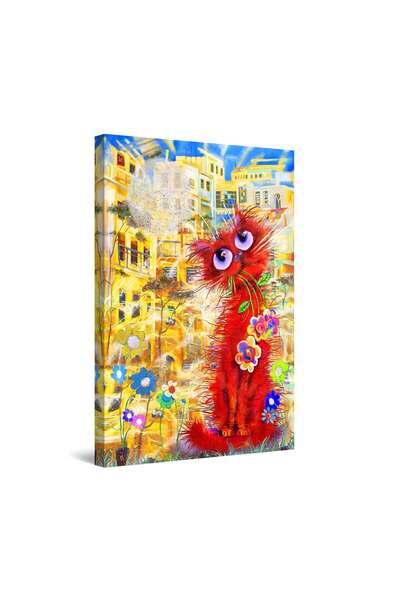 startonight Tablou DualView Startonight Pisicuta cu flori, 90 cm x 60 cm