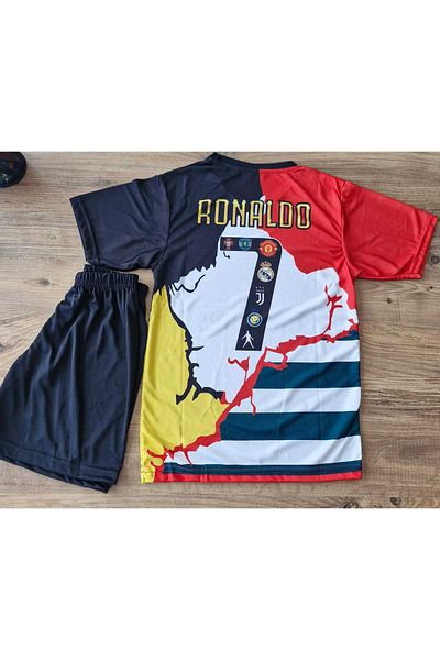 yenteks Cristiano Ronaldo All Sets Special Design Children's Jersey Set 4-Piece Set Socks + Bracelet Gift