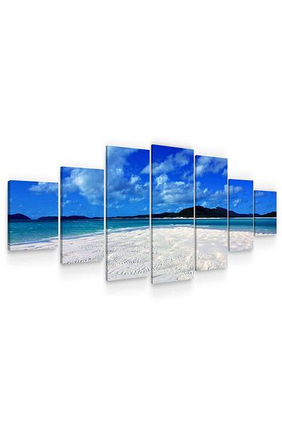 startonight Set Tablou DualView Startonight Plaja sub Cerul Senin, 7 piese, 100 x 240 cm