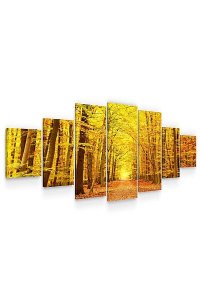 startonight Set Tablou DualView Startonight Padure de toamna, 7 piese, 100 x 240 cm