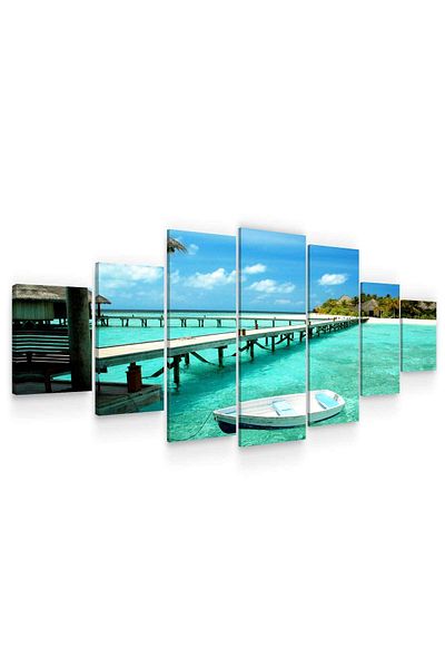 startonight Set Tablou DualView Startonight Peisaj in Caraibe , 7 piese, 100 x 240 cm