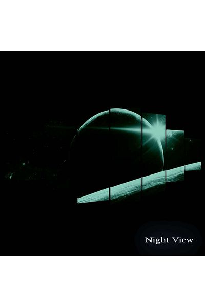 startonight Set Tablou DualView Startonight Apus pe Saturn, 7 piese, 100 x 240 cm