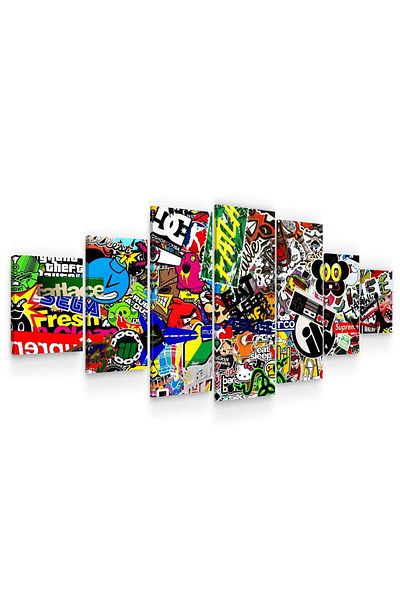startonight Set Tablou DualView Startonight Bomb Sticker, 7 piese, 100 x 240 cm