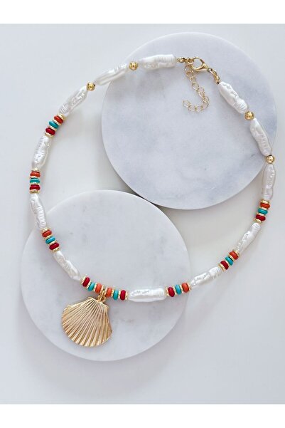 CHARMLUCKY Colorful Pearl Mussels Necklace