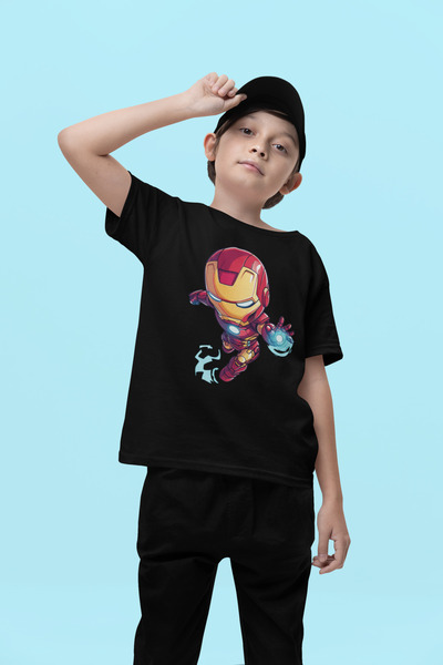 SEVBANO Tricou pentru copii unisex cu imprimeu Ironman Ironman (vârsta 1-12)