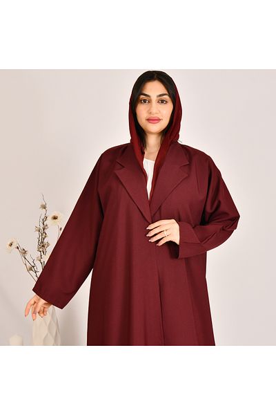 Beyond Burgundy half-cloche blazer abaya