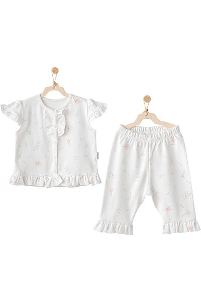 MBB ETİCARET Andywawa Ac25511 Love Family 2-Piece Baby Set Ecru
