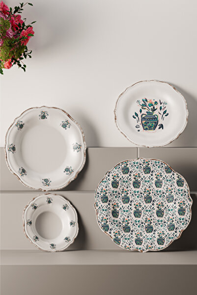 DS Home&Design Fulya Blue Vase Yemek Takımı 6 Kişilik 24 Parça DSC101022