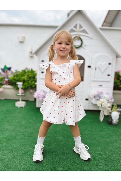 Little Ya Ya Love Girl's Heart Detail Skirt Crop Set