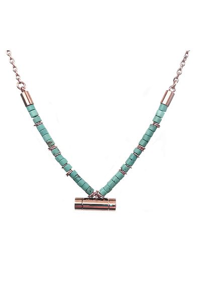 tzachebot Mediterranean vibes rose gold aromatherapy necklace, with diffuser for essential oil or perfume,