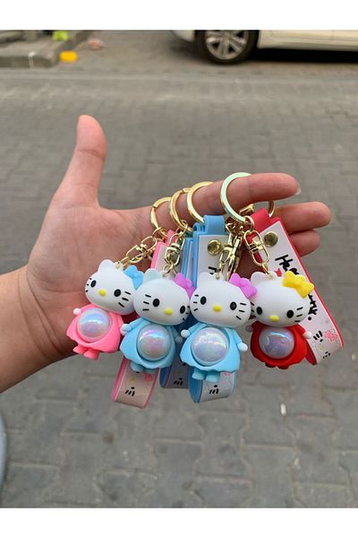 Wolawood 3D Led Lighted Cute Mascot Keychain Colorful Effect Bag Car Ornament Cute Figure Gift 1 Piece