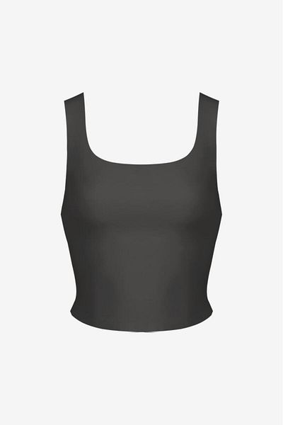 Bolero Crop din bumbac Pima invizibil fără cusături negru