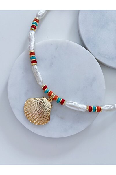 CHARMLUCKY Colorful Pearl Mussels Necklace