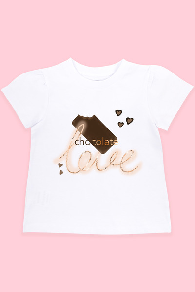 Mavipink Дівчача футболка з коротким рукавом, 92% бавовна, з принтом шоколаду