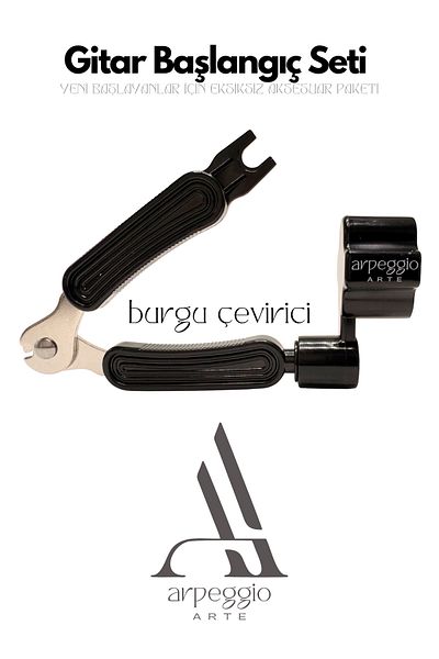arpeggio ARTE Guitar Starter Set |   Auger Converter, Kapo, 3 Pcs Picks, Carrying Case, Pick Charger