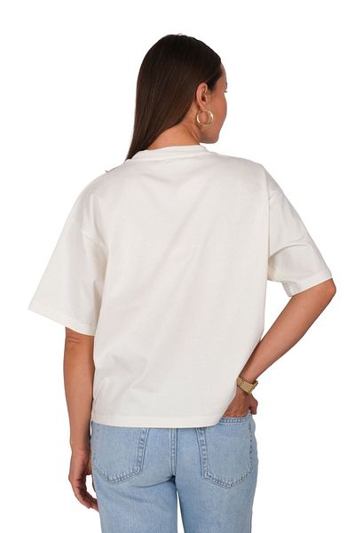 Coredra Melancholic Life Boxed Fit Women's T-Shirt Ecru C590