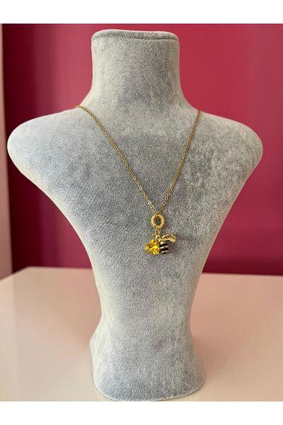 Asteria Jewelry Design Yellow Stone Design Love Bee Necklace