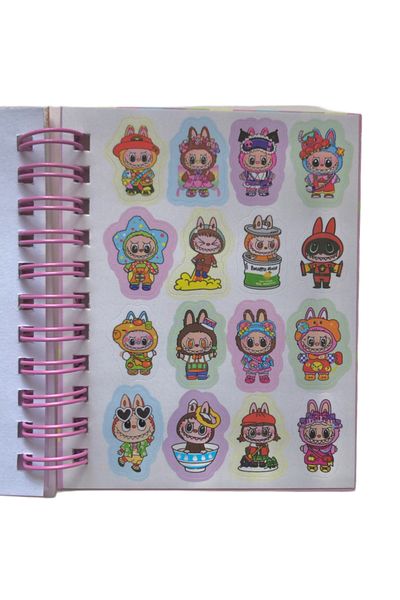 AurorAccessory Labubu Figured 3D Juicy Cover 2 Sheets Color Sticker and Mini Notepad 8*10 cm 002D