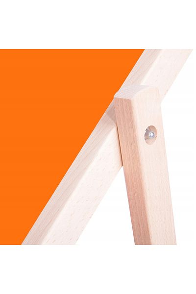 SERSIMO Folding sun lounger made of beech wood, self-assembly, 120kg, orange