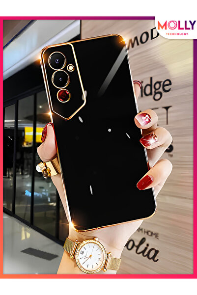 Molly TECNO POVA NEO 2 İçin Siyah Kenarları Gold Detaylı Lüks Silikon Kılıf