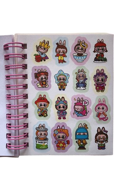 AurorAccessory Labubu Figured 3D Juicy Cover 2 Sheets Color Sticker and Mini Notepad 8*10 cm 002E