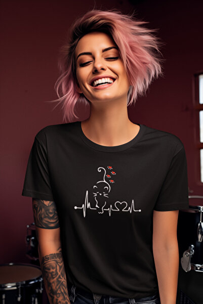 MAGORS STIL-X CAT MOM TEMATICĂ RED PUPPY CATS TRIUC DE DAMA CU Gâtul turnat imprimat