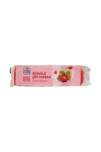 Fine Dreaming Drawstring Garbage Bag Strawberry Scented Medium Size 55X60 cm 15 Pcs
