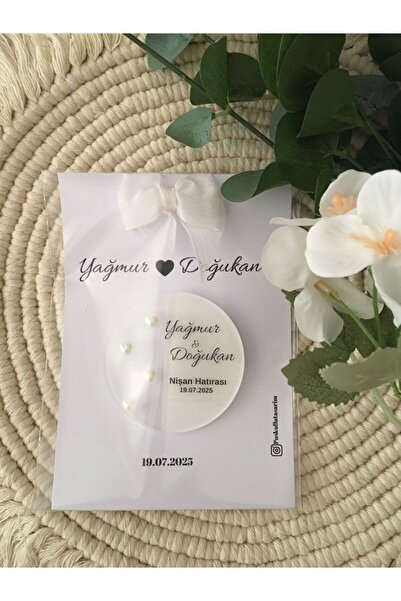 TWİN COLLECTION Söz- Nişan- Nikah İnci Detaylı Kartlı Jelatinli Hediyelik Mag...