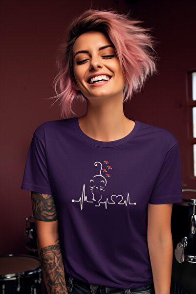 MAGORS STIL-X CAT MOM TEMATICĂ RED PUPPY CATS TRIUC DE DAMA CU Gâtul turnat imprimat