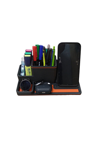 Olgun GiftShop Ofis,Ev Masa Üstü Standlı Kalemlik, Notluk, Saatlik, Telefon S...