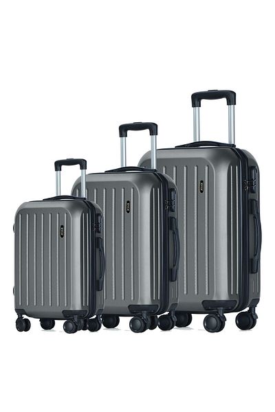 OEM Set 3 Trolere, 36L, 70L si 100L, Incuietoare cu cifru, 4 roti cu rotatie 360°