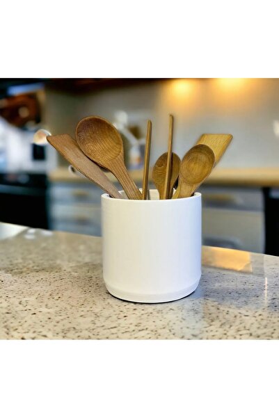 Bautinq Store 16cm Handmade Concrete Cylinder Countertop Upright Spoon Rest R...