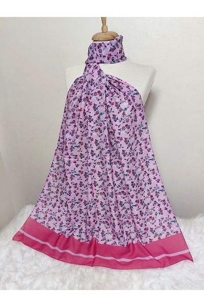 REMOMODA Patterned Chiffon Shawl Floral Model